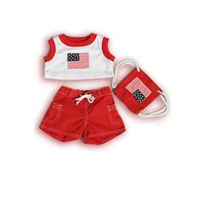  20113 USA Shorts & Tank Top Clothes for 14   18 Stuffed 