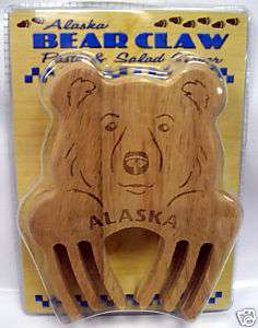 Alaska Bear Claw Wood Salad & Pasta Server with Recipe  