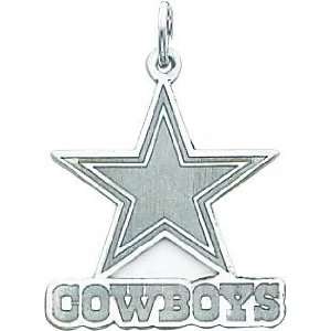 14K White Gold NFL Dallas Cowboys Star Logo Charm:  Sports 