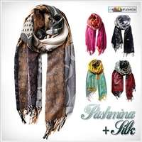 pashimina silk print scarf