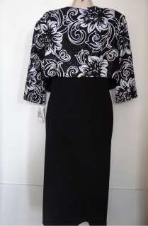   Evenings new black sequin sheath bolero dress womens 14W 14 W  