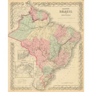  Colton 1881 Antique Map of Brazil