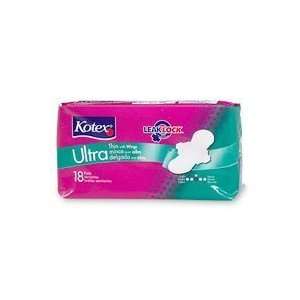 : Kotex Ultra Thin Maxi Pads With Wings, Medium Protection   18 pads 