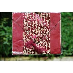  Chinese Calligraphy Silk Table Runner   Bordeaux 