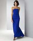 NICOLE MILLER $420 Cobalt Blue Silk Strapless Evening Gown NEW