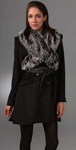 Foley + Corinna Wool Coat with Faux Fur Wrap  SHOPBOP
