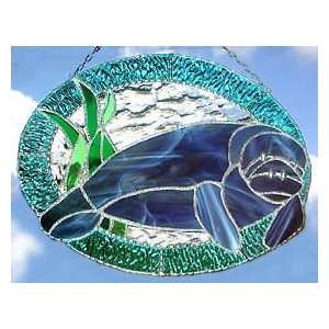   : Manatee Stained Glass Suncatcher   Nautical Design: Home & Kitchen