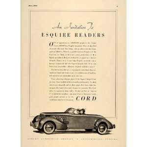 1937 Ad Auburn Automobiles Super Charged Cord Models   Original Print 