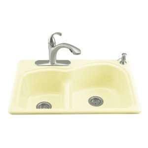 Kohler K 5839 2 Y2 Woodfield Smart Divide Self Rimming Kitchen Sink 