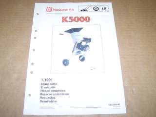 c241) Husqvarna Parts List K5000 Chipper Shredder  