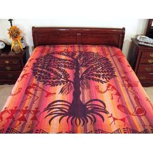   Tree of Life Cotton Bed sheet Cover Linen Print Throw