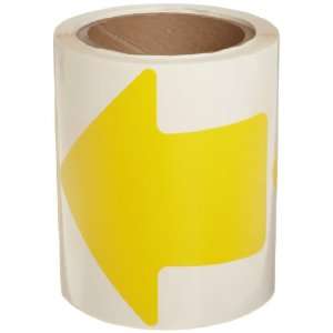 Arrow Shape Floor Marking Tape, 4 Width, Yellow (Pack of 100 per Roll 