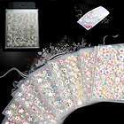  50 X 3D Flower Decals Stickers Sheets for Pro Nail Art UV Gel Manicure