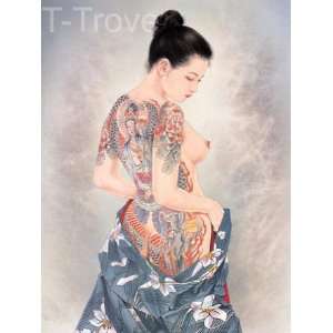  Tattoo Japanese Lady Wall Scroll R3