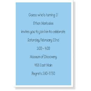    Birthday Party Invitations   Blue with White Border Invitation