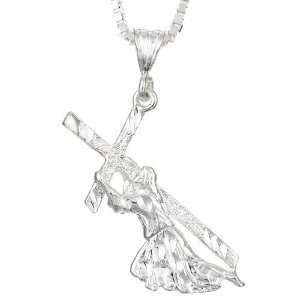   Essentials Sterling Silver 24 inch Burden of Christ Necklace Jewelry