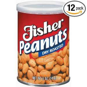 Fisher Dry Roasted Peanuts, 5 Ounce Packages (Pack of 12)  