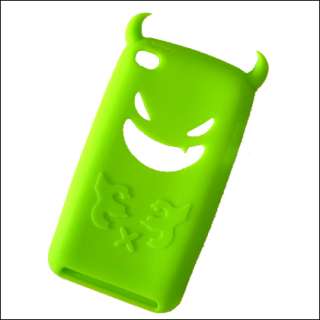 Green Soft Devil Demon Silicone Back Case Cover Skin For iPod Touch 4 