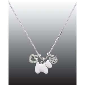    White Westie Dog, Love, and Luck Charm Necklace [Jewelry] Jewelry