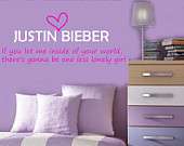 JUSTIN BIEBER One Less Lonely Girl Vinyl lyrics lettering Decal