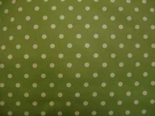Classic Poplin POLKA DOT~IVORY Sage Green Fabric /Yd.  