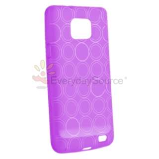 New Purple Circle TPU Gel Accessory Cover Case For Samsung Galaxy S2 