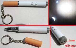   Keychain 3in1 Cigarette Ball Pen & Red Laser & LED Flashlight  