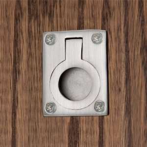  Small Rectangular Recessed Ring Pull   Brushed Nickel 