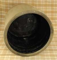   Nice Antique 3 Gallon Stoneware Crock w Number 3 & Albany Slip Glaze