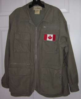 Bean Mens Vintage Khaki Hunting Jacket w/ Canadian Canada Patch 