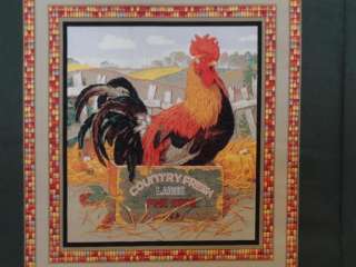 New Rooster Chicken Chicks Farm Pillow Panel Fabric BTY  