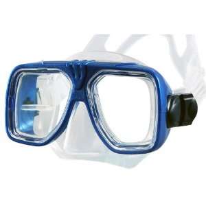  Scuba Diving & Snorkeling Mask with 2 Window View (Trans Blue 