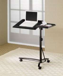 BLACK ADJUSTABLE LAPTOP WORKSTATION STAND CART TABLE   Free Shipping 