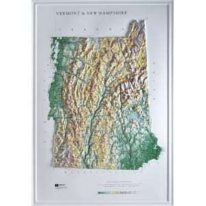   Raised Relief Map 959 Vermont New Hampshire State Map: Toys & Games