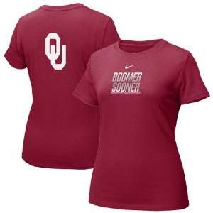   Nike Oklahoma Sooners Crimson Ladies Uniform T shirt Sports