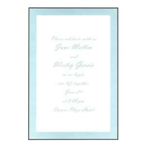  Blank Wedding Invitation   Blue & Chocolate (50 Pack 