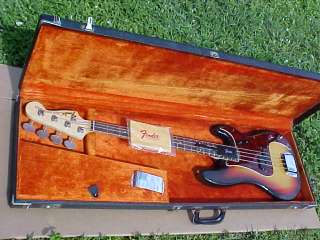 Nice Vintage Sunburst 1970 1969 Fender Precision Bass Guitar W Covers 