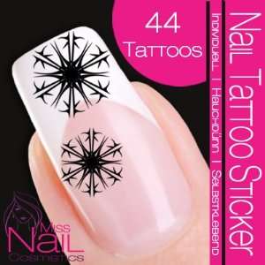  Nail Tattoo Sticker Circle / Star   black: Beauty