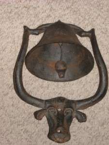   Iron Farmers Figural Dinner Bell Cow Bull Steer~Very Country  
