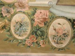 OLD ANTIQUE MARRIAGE DEATH CERTIFICATE SHABBY CHIC VICTORIAN ROSES 