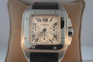 CARTIER STAINLESS STEEL SANTOS 100 CHRONOGRAPH MENS WATCH  