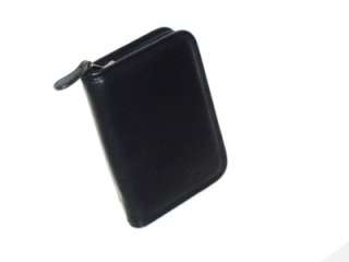   Black Leather Zip Around Wallet Phone Case Organizer Mint!  