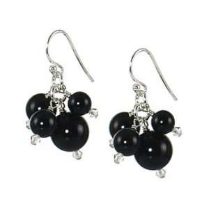   Mystic Black Sterling Silver Earrings; Comes With a Free Gift Box