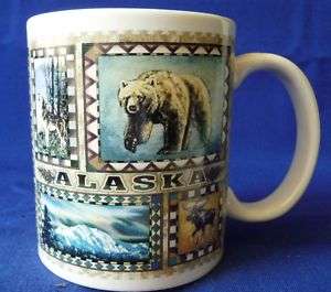 COFFEE MUG Arctic Circle Alaska Moose Bear Eagle Wolf  
