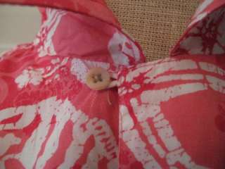   Small NWT $89 Collar Shirt Pockets Pink Cotton Whale Logo Tiki  