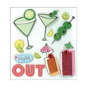   Dimensional Stickers Night Out; 6 Items/Order: Arts, Crafts & Sewing