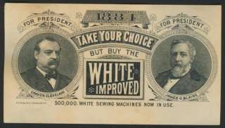 1884 Cleveland & Blaine President Election Trade Card  