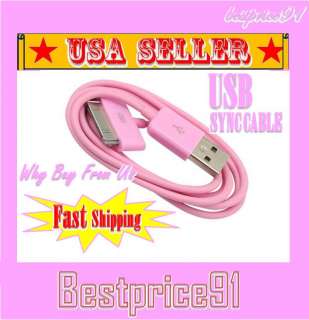   QUALITY PINK COLOR USB DATA SYNC CHARGING CABLES IPHONE / IPOD  