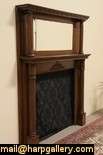 This authentic 1900 era antique fireplace double shelf mantel and 