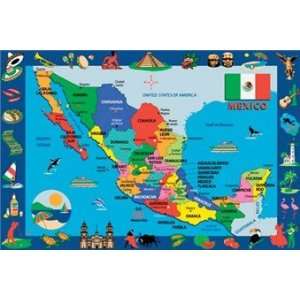 Fun Time Map Of Mexico Area Rug